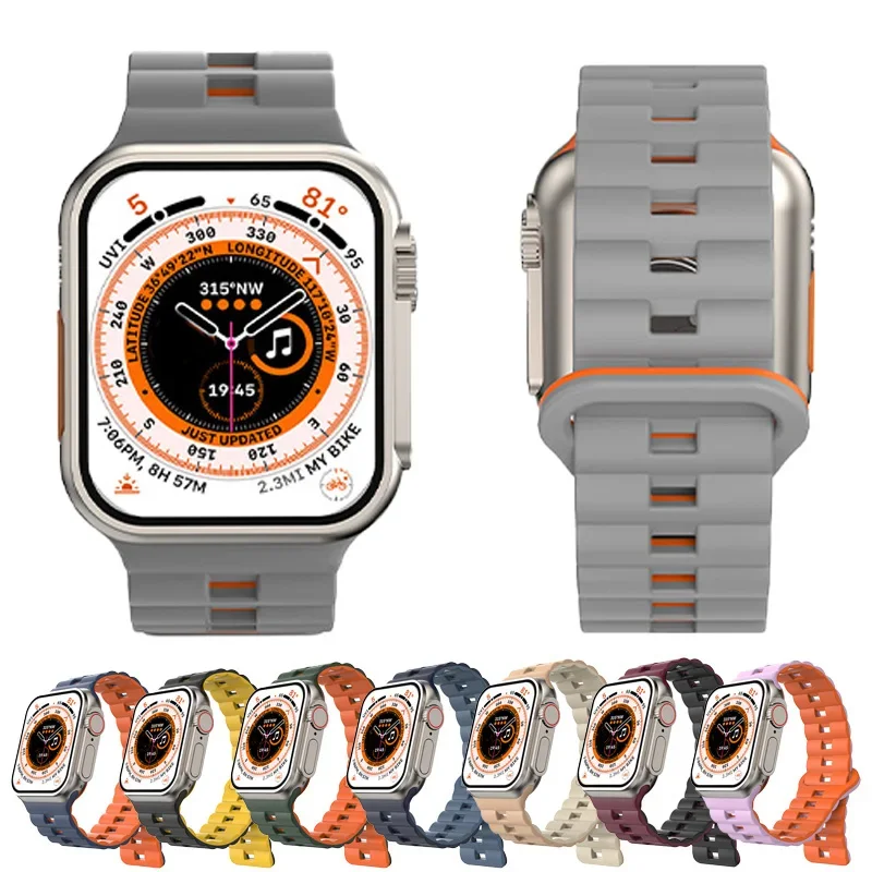 حلقة مغناطيسية لحزام الساعة ، سوار سيليكون ، سلسلة iWatch 10 ، 9 ، 5 ، SE ، 7 ، 6 ، 8 Ultra ، 44 ، 40 ، 45 Apple ، 41 46 ، 42 من من من من 49