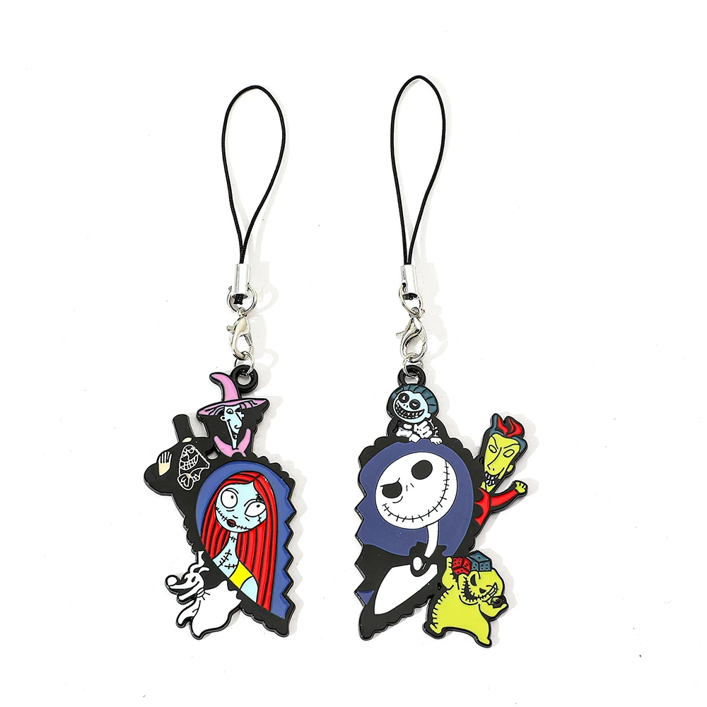 Disney Nightmare Before Christmas Keychain Cartoon Anime Jack Sally Keychain Christmas Student Backpack Pendant Gifts