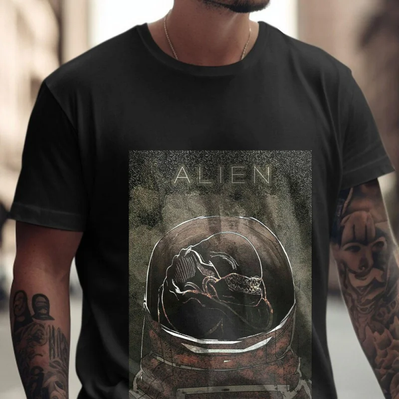 

ALIEN - 0126 Retro Sic-fi Gift T-Shirt for man Xenomorph Graphic Clothes All size Tops S-6XL 100% cotton printed Unisex Tee
