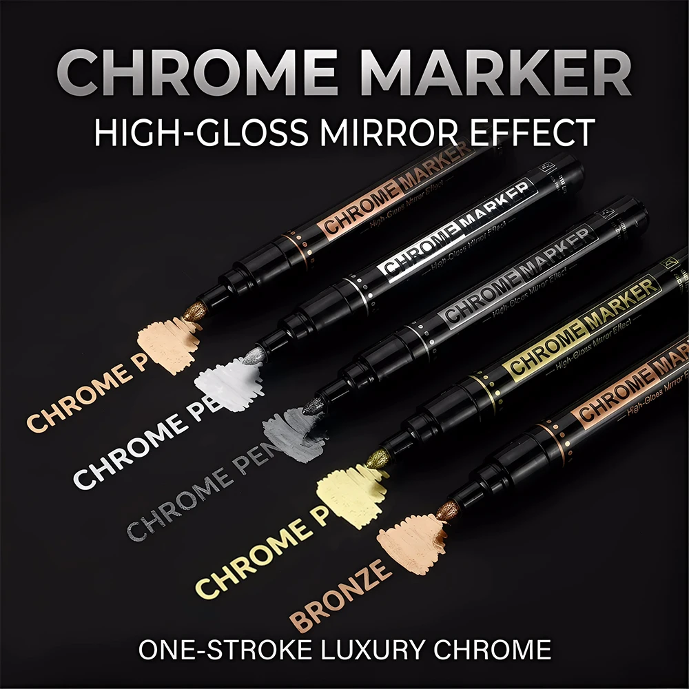 

1/5 Pcs Chrome Markers Waterproof DIY Model Painting Calligraphy Art Projects Metal Ceramic Color Correction Home Office Tool