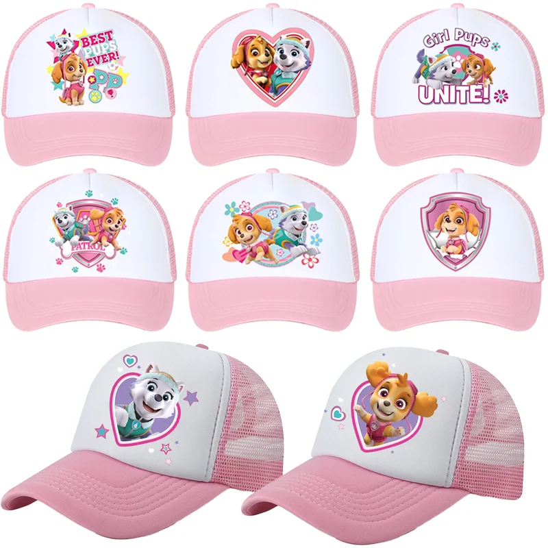 

New Paw Patrol Baseball Cap Cartoon Anime Skye Chase Print Kids Sun Hat Summer Athleisure Adjustable Mesh Hats Birthday Gifts