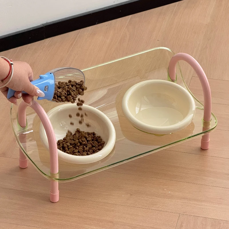 

Контрастная двойная миска для кошек с регулируемой высотой