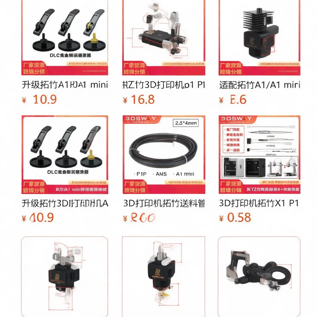 Complete Hotend Replacement Part For Bambu Lab A1 A1 Mini 3D Printer High Speed Extruder System Thermal Management