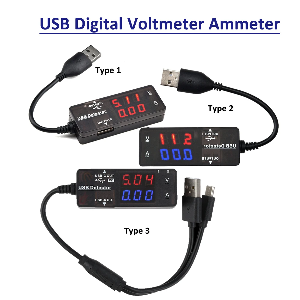 Dual Digital USB Current Voltage LED Display Power Battery Capacity Tester Mobile Phone/Mobile Power Supply/Tablet USB Tester