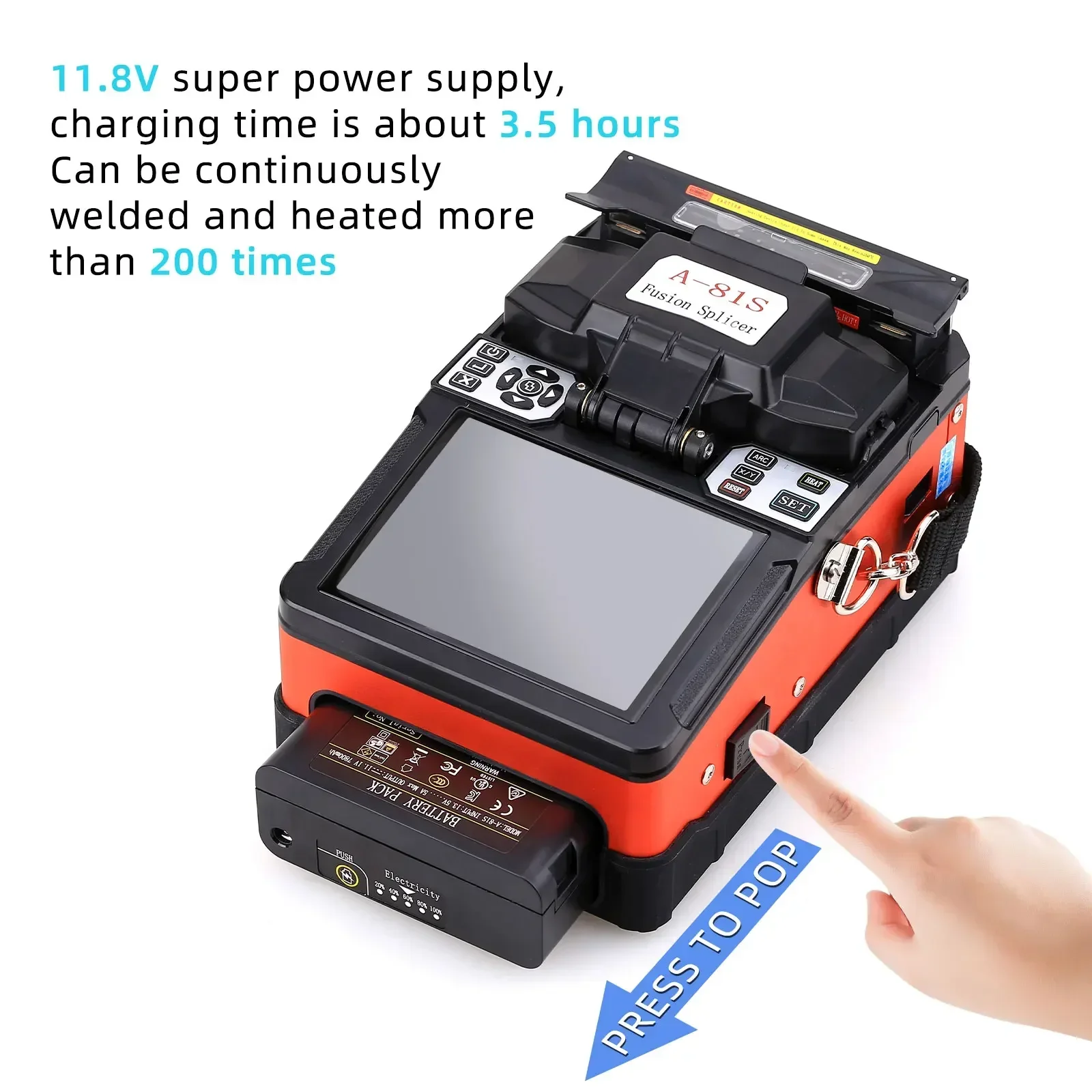 Kit de empalmadora de fibra óptica FTTH 2026 A-87S/A-81S, máquina de fusión de fibra óptica, mini empalmadora de fusión de fibra óptica