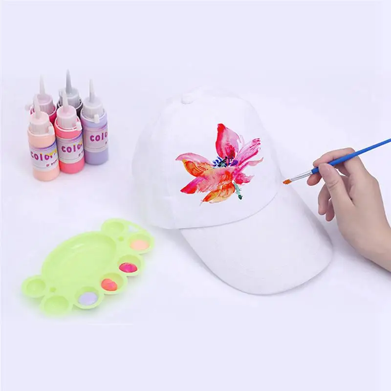 10Pcs Blank Baseball Caps Creative White Hats For Painting Adjustable Hats For Little Ones Aged 3-10 Polyester Summer Caps