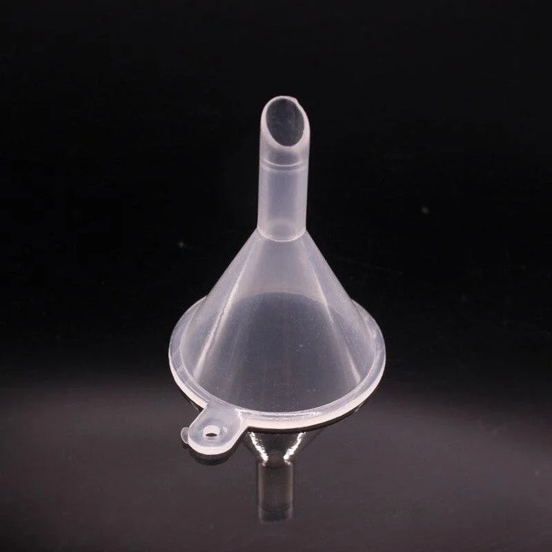 10Pcs Transparent Mini Cosmetics Subpackage Funnels for Perfume Diffuser Bottle Mini Liquid Oil Funnels Lab Tools Plastic