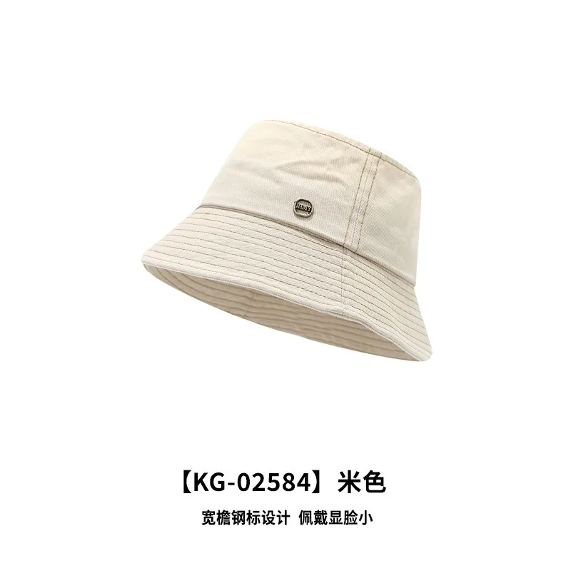 Denim bucket hat women's fashion sewing label versatile casual sunscreen visor hat small face versatile basin hat men
