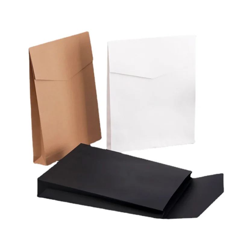 10Pcs/lot A4 Envelope Gift Paper Bags T-shirt Clothing Kraft Paper Box Kraft Black White Cardboard Packaging Bag