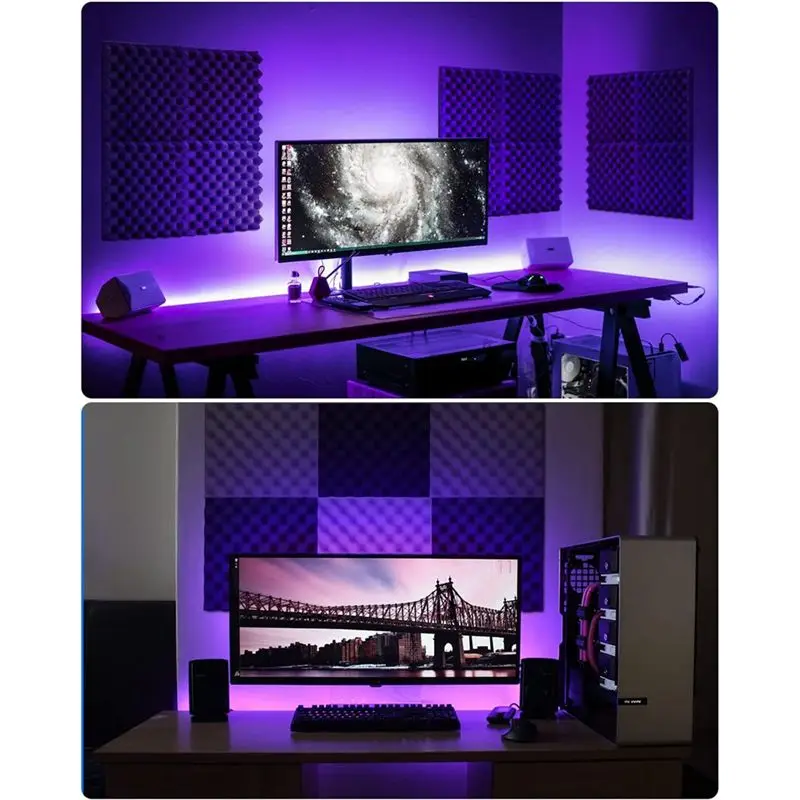 A11E-12 Pack Self-Adhesive Sound Proof Foam Panels, High Density Soundproof Wall Panels Egg Crate Sound Panels