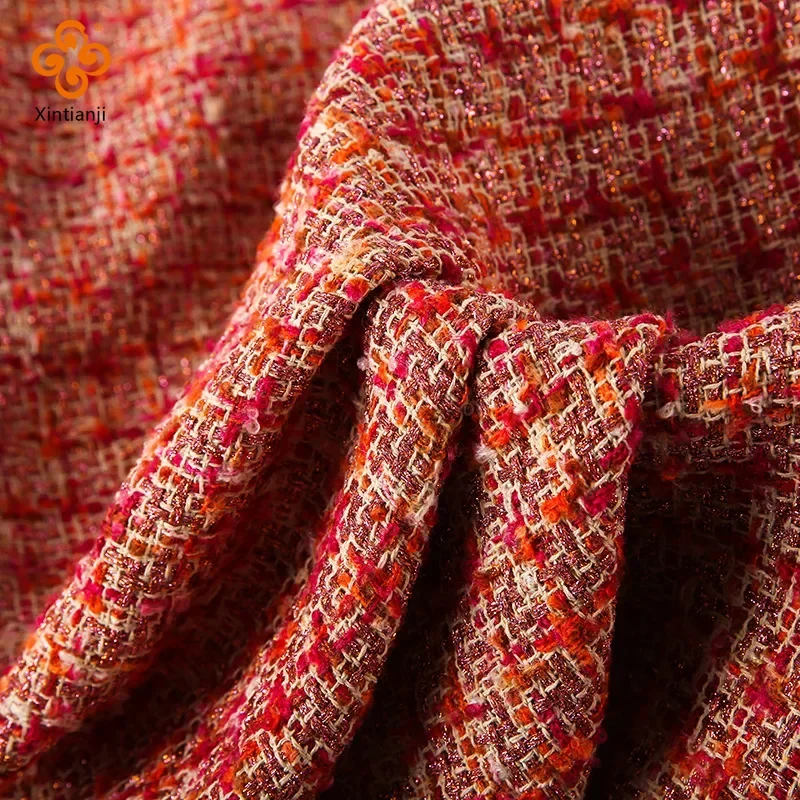 100x148cm Vintage Winter Tweed Boucle Woven Fabric Fashion Designer Jacquard Fabric DIY Sewing Coat Dress By The Meters