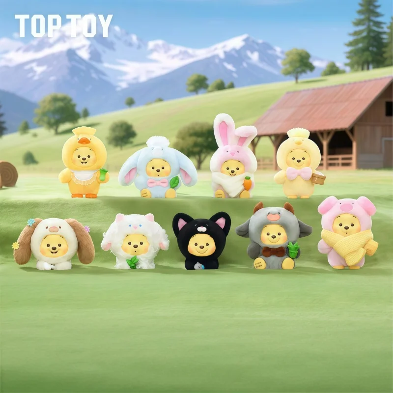 

New Toptoy Winnie The Pooh Happy Farm Series Blind Box Plush Figure Trendy Collectible Toy Desktop Ornament Gift For Female