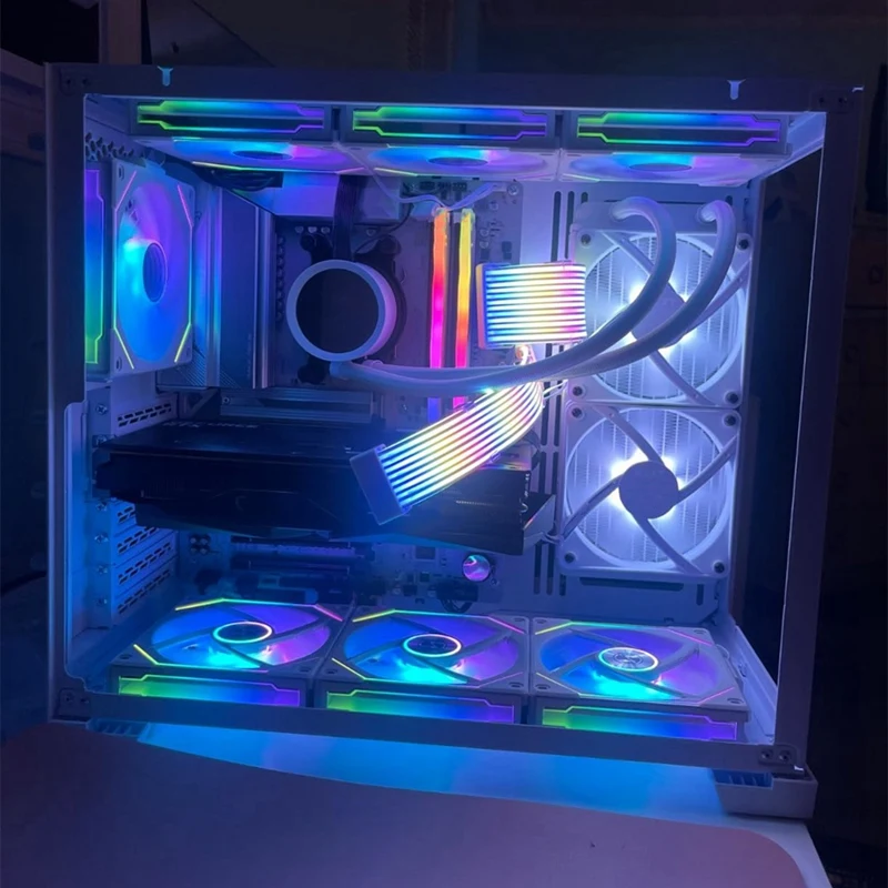 شريط إضاءة MAKE-PC RGB، كابل تمديد PSU، مجموعة شريط إضاءة LED لوحدة معالجة الرسومات وكابلات الكمبيوتر اللوحة الأم، مزامنة ARGB 5V 3 Pin