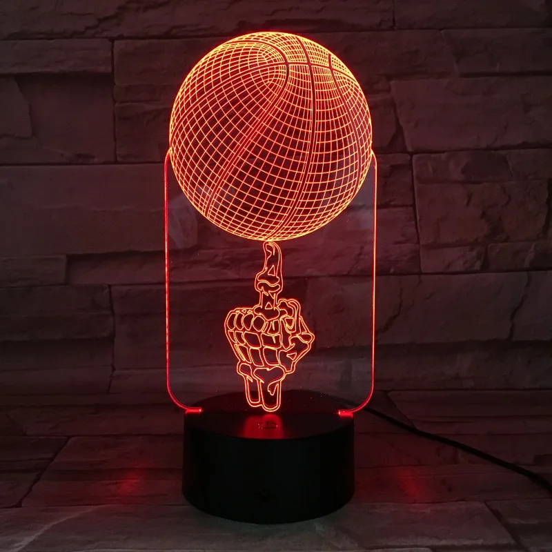 

Basketball Light LED 3D Lamp Super Star Sports Team Table Lamps Gift for Christmas Weddings Birthdays Bedroom Decor 7/16 Colors