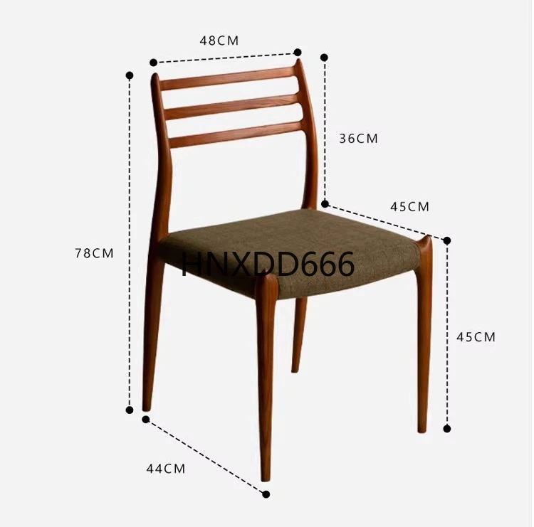 

Solid wood dining chair household small apartment soft bag back dining chair