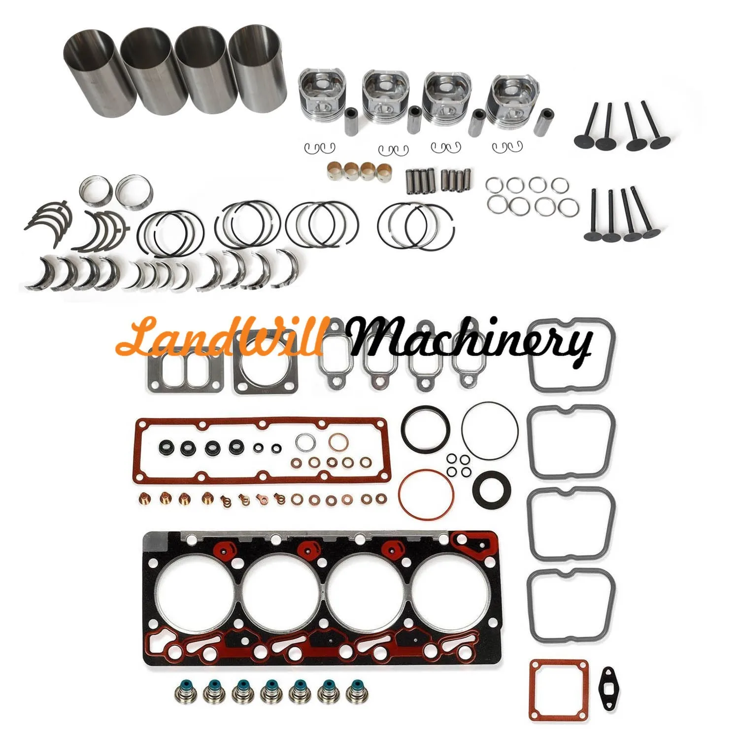 4BT 3.9 Overhaul Rebuild Kit Fits For Hyundai R130-5 Excavator