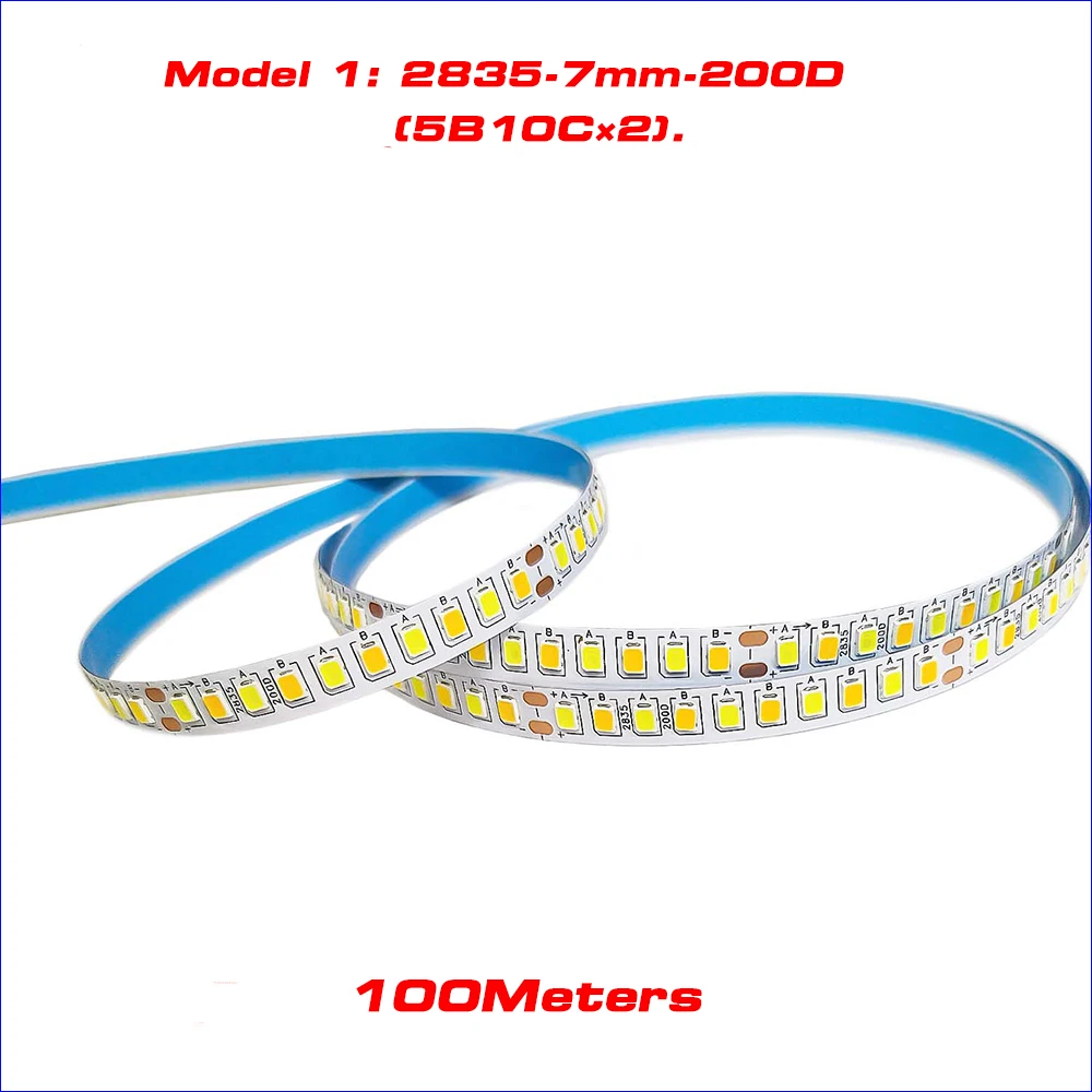 100M (2 solder joints) 180D 5B9C×2 and 200D 5B10CX2 2835 LED strip constant current LED ribbonlight belt be used in chandelier.