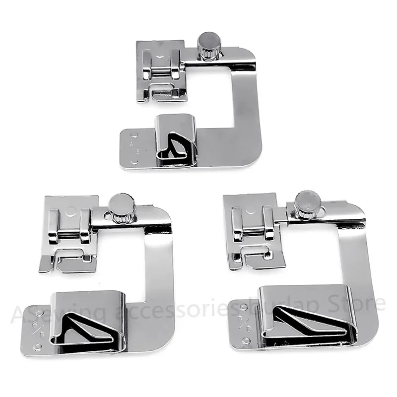 

1-3P Hot Sale Domestic High quality Sewing Machine Foot Presser Rolled Hem Feet Set for Brother Singer Sewing Accessories 3 Size