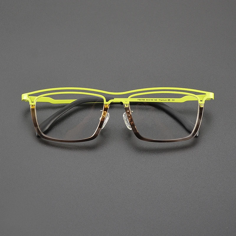 Niche fashion designer multi-color ultralight titanium glasses frame personality square small frame optical prescription glasses