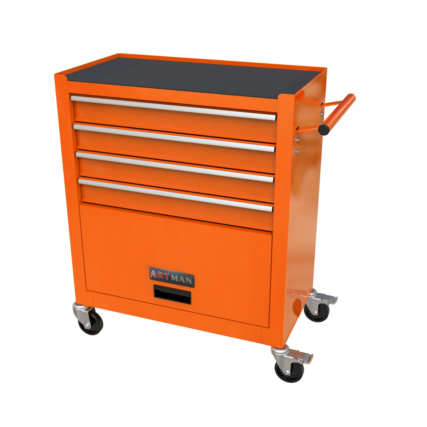 4 Drawer Tool Cart with Wheels - Orange - Multifunctional Storage Cart