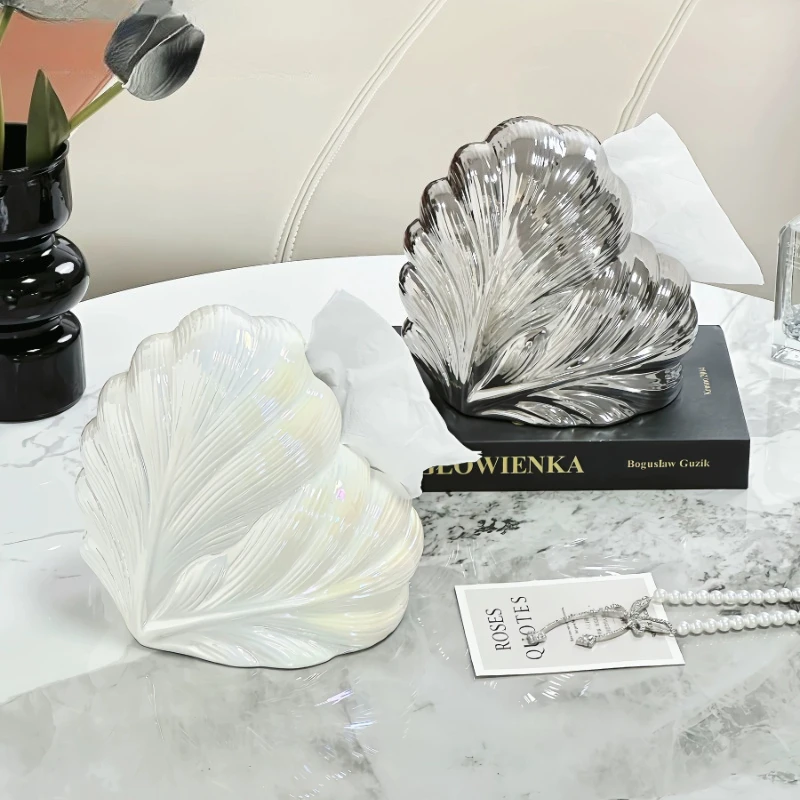 1PC Luxury Feather Tissue Box Household Living Room Tea Table Desktop Storage Box Decorative Ornaments for Home Decoration