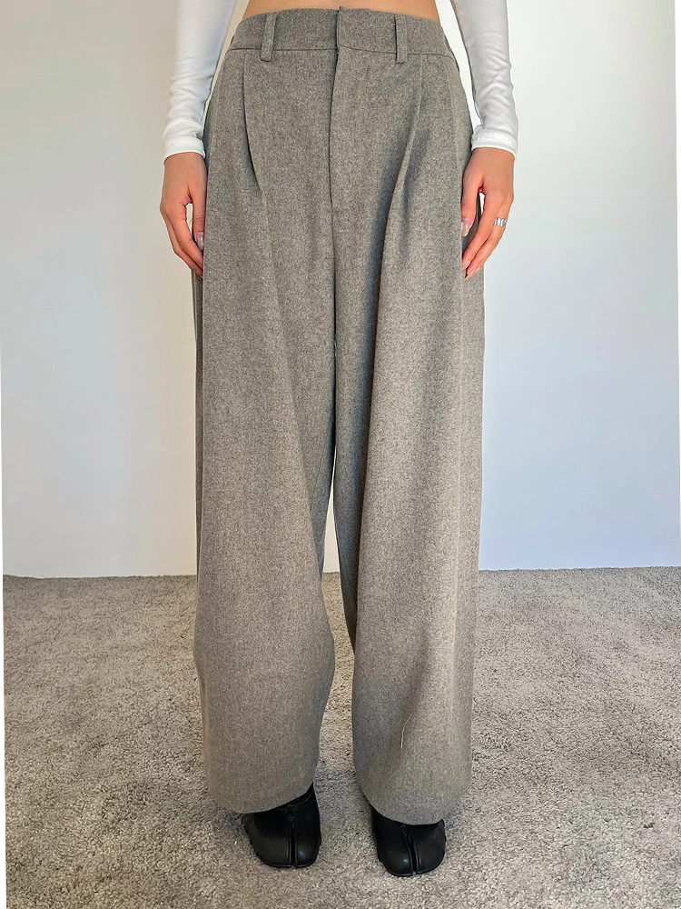 

HighLife осень-зима, шерстяные широкие брюки для костюма nt Sensation, прямой крой, длинные прямые брюки с высокой талией