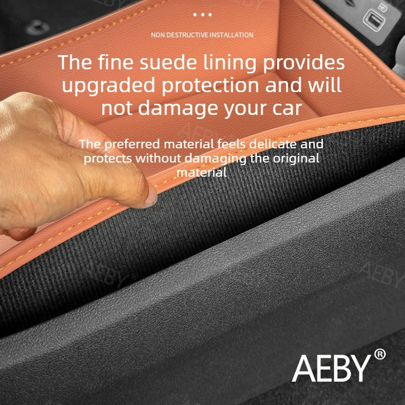 

For BYD Sealion 7 2024 Leather Center Console Tray,Storage pad under center console,Leather Anti-Slip Pad,Car Interior Organizer