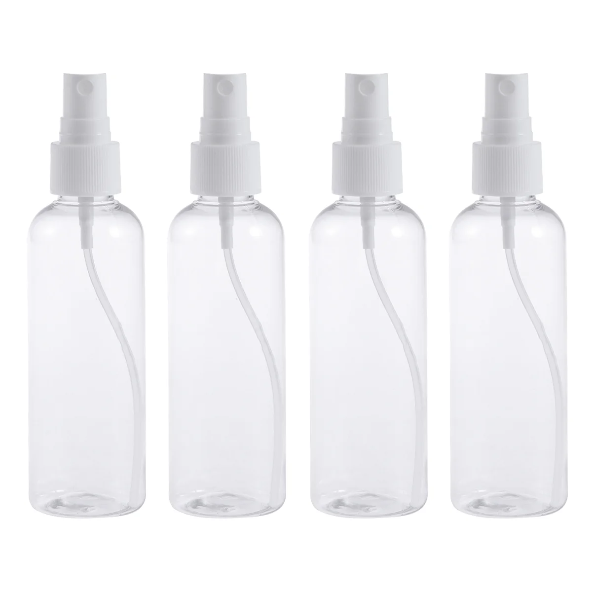 4 Stuks 100Ml Plastic Lege Spuitfles Voor Make-Up En Huidverzorging Hervulbaar Reisgebruik (Transparante Flessen Met Witte Sproeier)