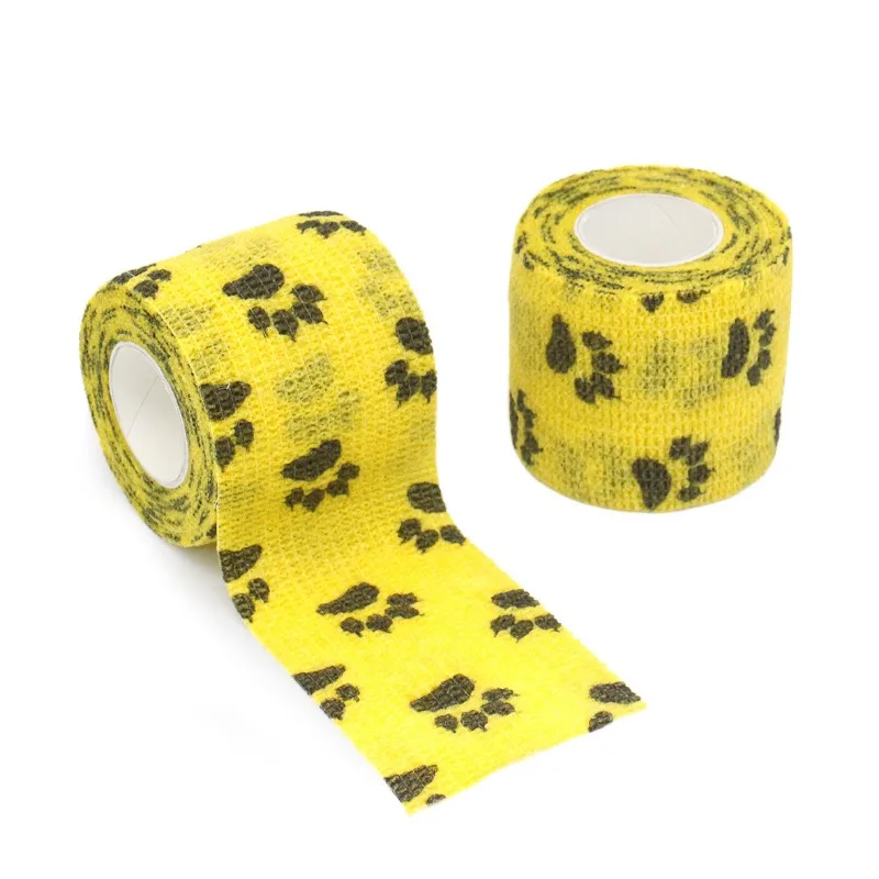 1 Pcs Printed Sports Knee Protector 4.5m Medical Therapy Elastic Bandage Colorful Self Adhesive Wrap Tape for Finger Joint Pet