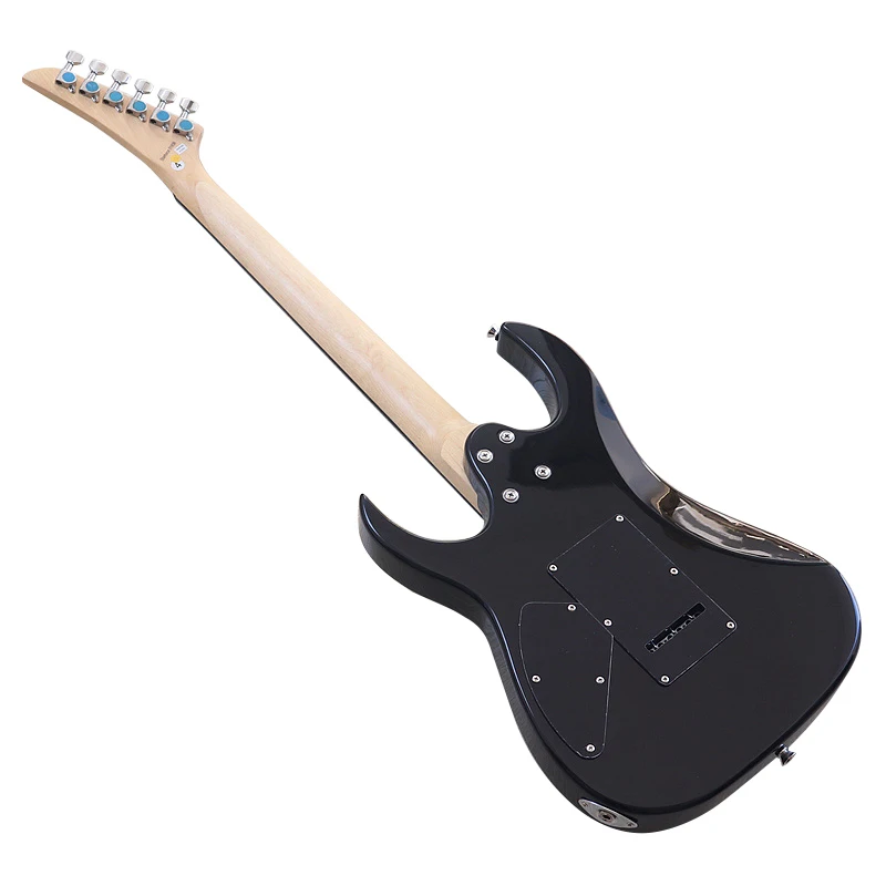 High Gloss 6 String Electric Guitar 39 Inch Solid Basswood Body Alnico pickup 24 Frets Black Color