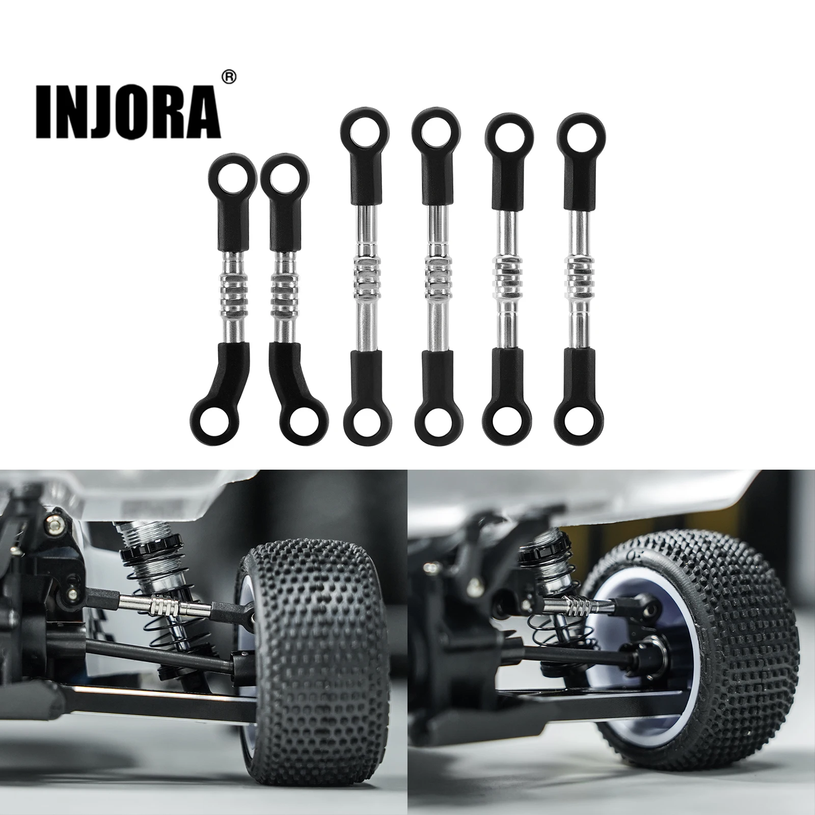 INJORA Adjustable Stainless Steel Links Set for 1/24 Losi Micro-B