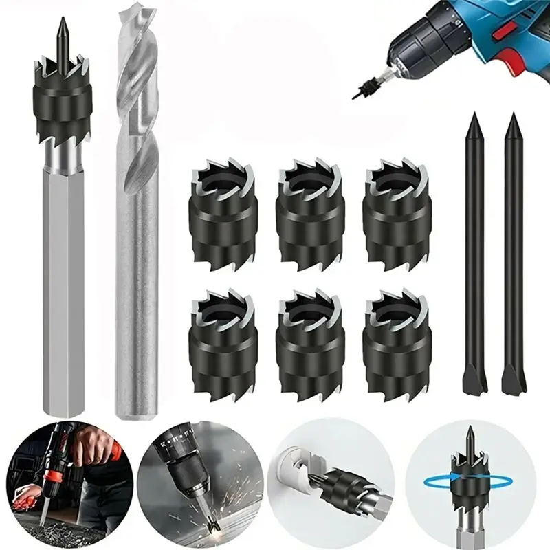 A33Z-10Pcs Spot Weld Cutter Sets Double Sided, 3/8In & 5/16In HSS Rotary Spot Weld Cutter Remover Drill For Power Drill Spot