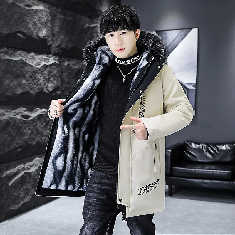 Fashion 2024 Autumn Winter Men\'s Top Plush Jackets Thick Warm Fleece Coats Youth Streetwear Windproof Loose Cotton-Padded Parkas