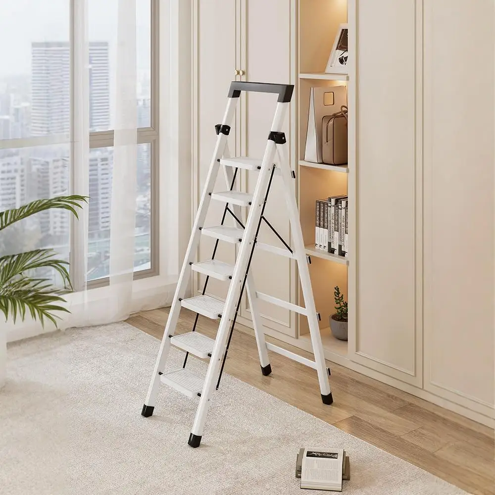 Household folding ladder Indoor widened wave tread herringbone ladder Small telescopic stairs Attic straight ladder Non-slip
