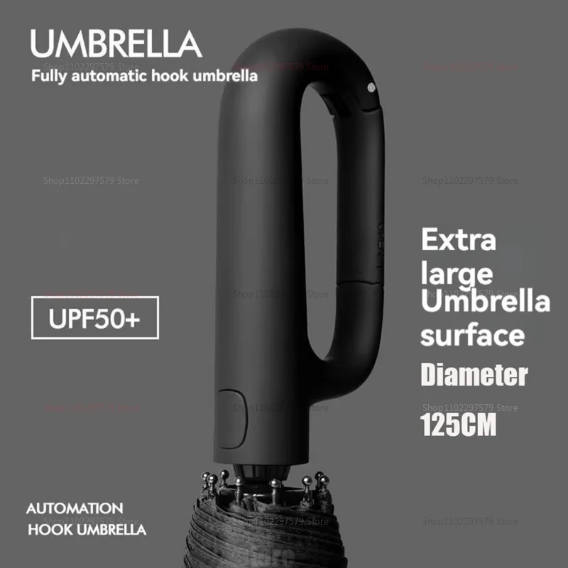2025 مظلة أوتوماتيكية جديدة 125 سنتيمتر مقاومة للرياح والمطر الموسع المحمولة المدمجة حلقة تسلق تصميم السفر استخدام الاستوديو في الهواء الطلق. #4