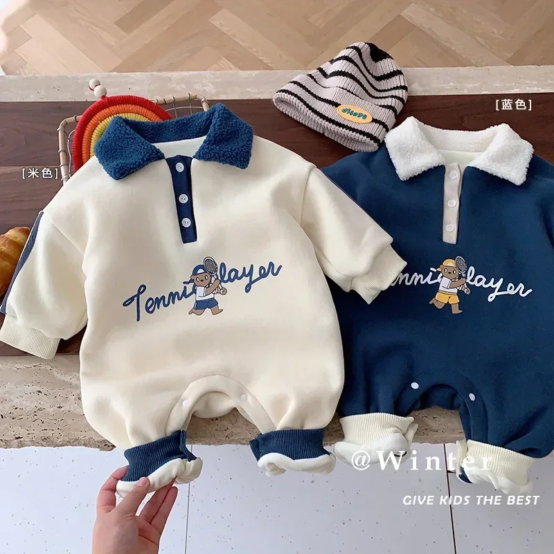 Baby Clothes 0 to 12 Months Polo Turn-down Collar Jumpsuit Winter Babies Bodysuits & One-Pieces 5-Day Shipping Baby Clothes