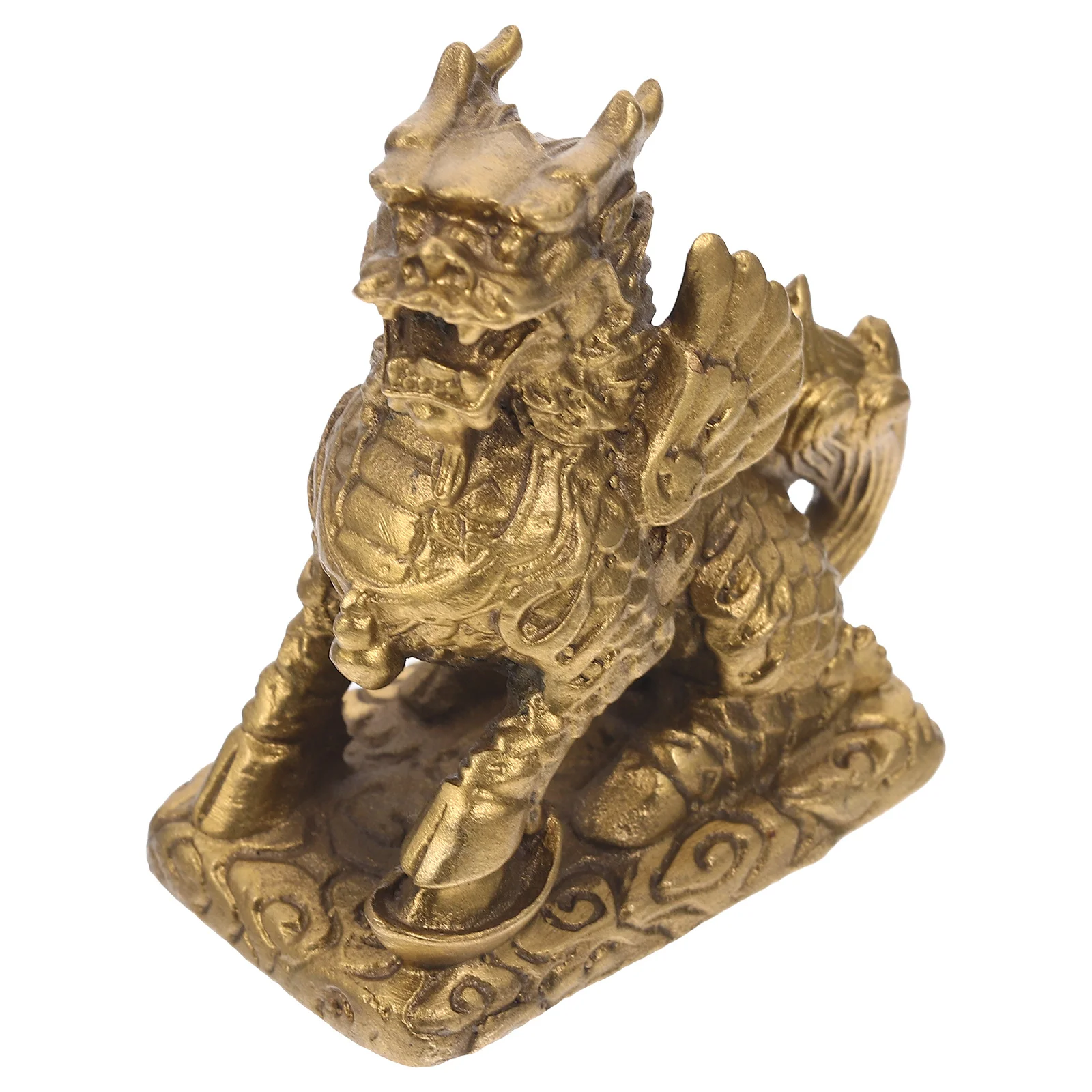 

Copper Kylin Geomancy Craft Desktop Decoration Propitious Office Adornment Chinese Dragon Sculpture Home Decor