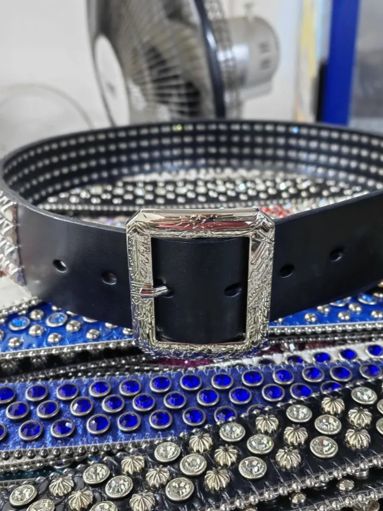 Punk Style Mens Width 4.5cm Cowhide Genuine Leather Belt Rivets Studded Stage Show Strap For Pants Pin Buckle Fashion Waistband