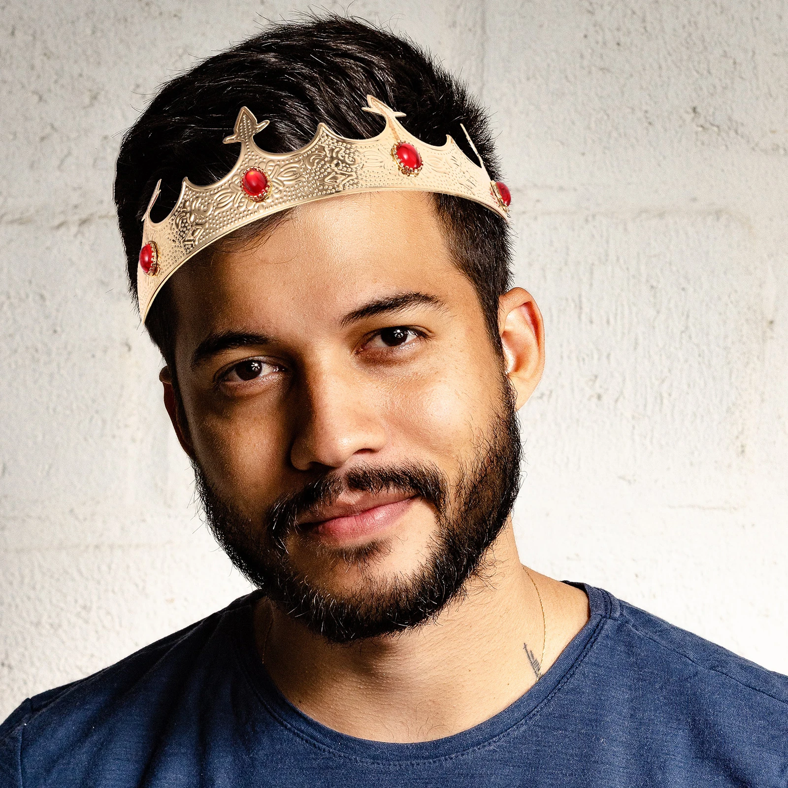 

King for Men Blue Rhinestone King Crown For Cosplay Party Vintage Party Crown Cosplay Adult Jewelry Accessories