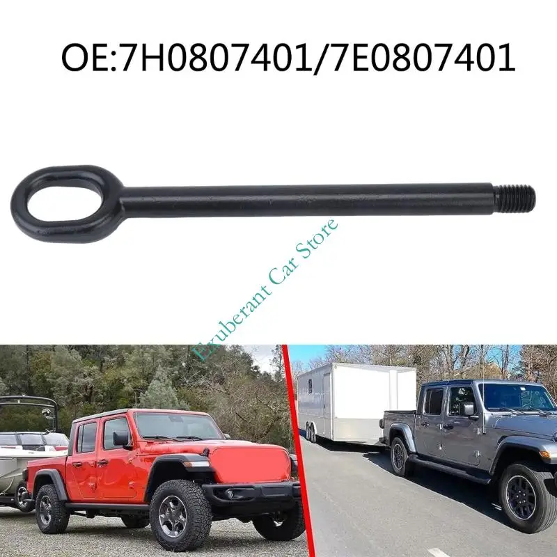 Vehicle Towing Eye with Closed Loop, External Screw End, and Screw-In Connection for Emergency Towing Equipment Attachment,