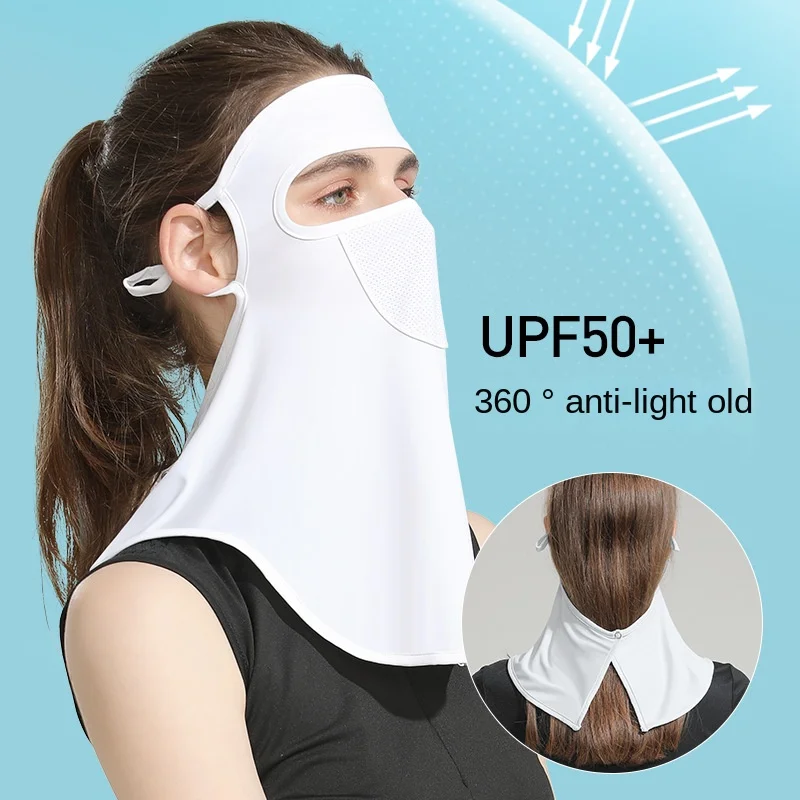 UV Protection Outdoor Neck Wrap Cover Sports Sun Proof Bib Ice Silk Mask Full Face Cover Neck Wrap Cover Sunscreen Face Scarf