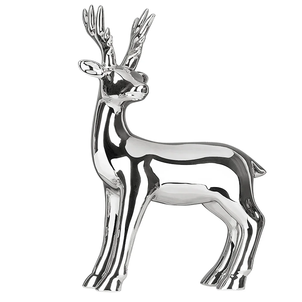 

Premium Ceramic Deer Statue Elegant Animal Sculpture for Room Living Room Shelf Display Modern Art Craft Gift Deer Decor