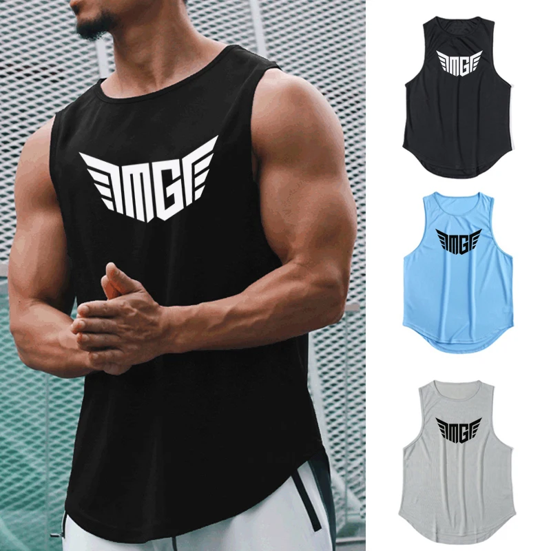 MG Wings Débardeurs de sport pour hommes, vêtements de fitness d'été à séchage rapide, coupe ample, pour musculation, mode et basketball