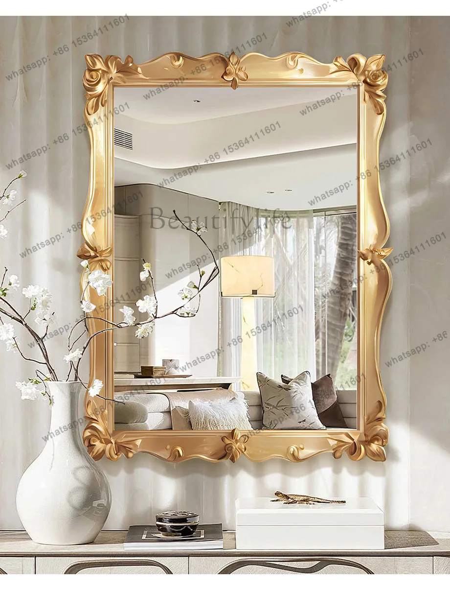 

yj9 French carved cosmetic mirror European light luxury high-end bathroom mirror household