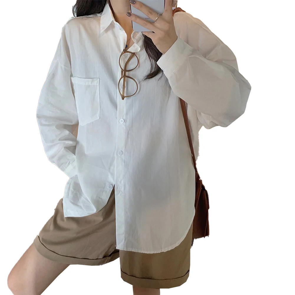 

Pink Polyester Loose Shirt Lapel Long Sleeves Clothing Length Elasticity Gender Long Sleeves Personality Shirt