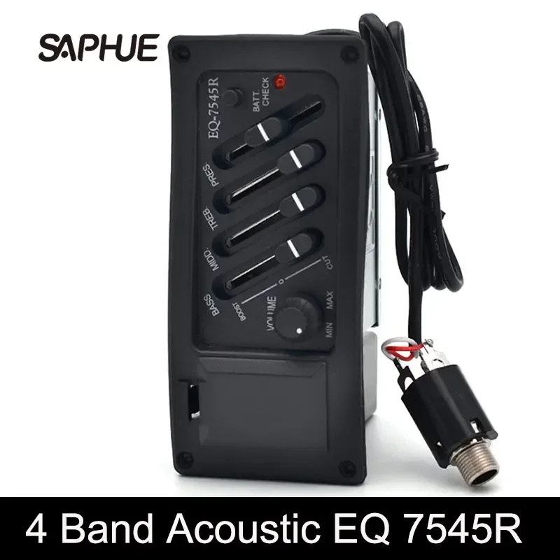 

Professional 4 Band Acoustic Guitar Preamp Amplifier EQ 7545R Pickup 6.5MM Output Acoustic Guitar Acceseories Drop Shipping