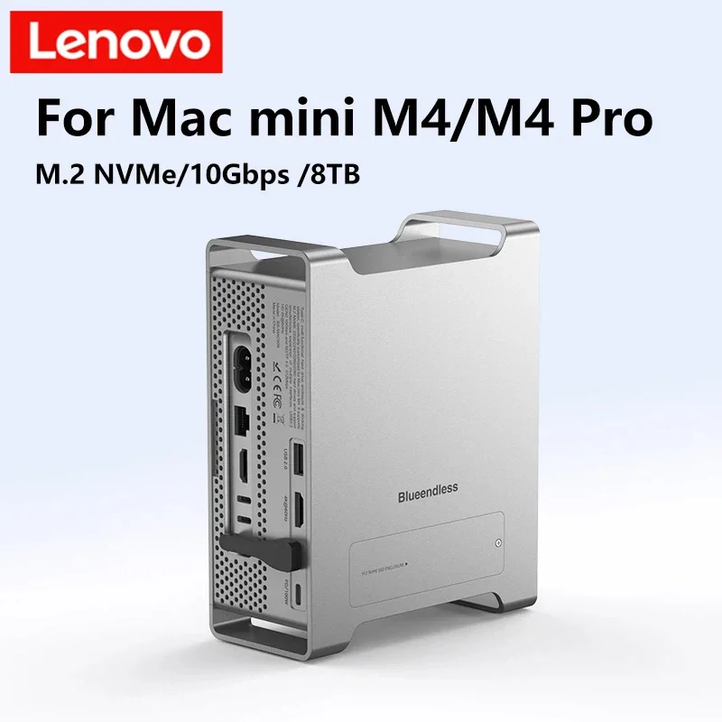 

Lenovo Ssd Docking For 2024 MAC Mini M4/M4 Pro Stand with M.2 NVMe SSD Enclosure 4K/60HZ HDMI-Com SD4.0 TF4.0 10Gbps C HUB
