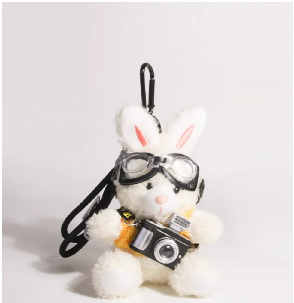 Original photography bunny cute schoolbag bag pendant plush pendant pendant doll keychain birthday gift tide