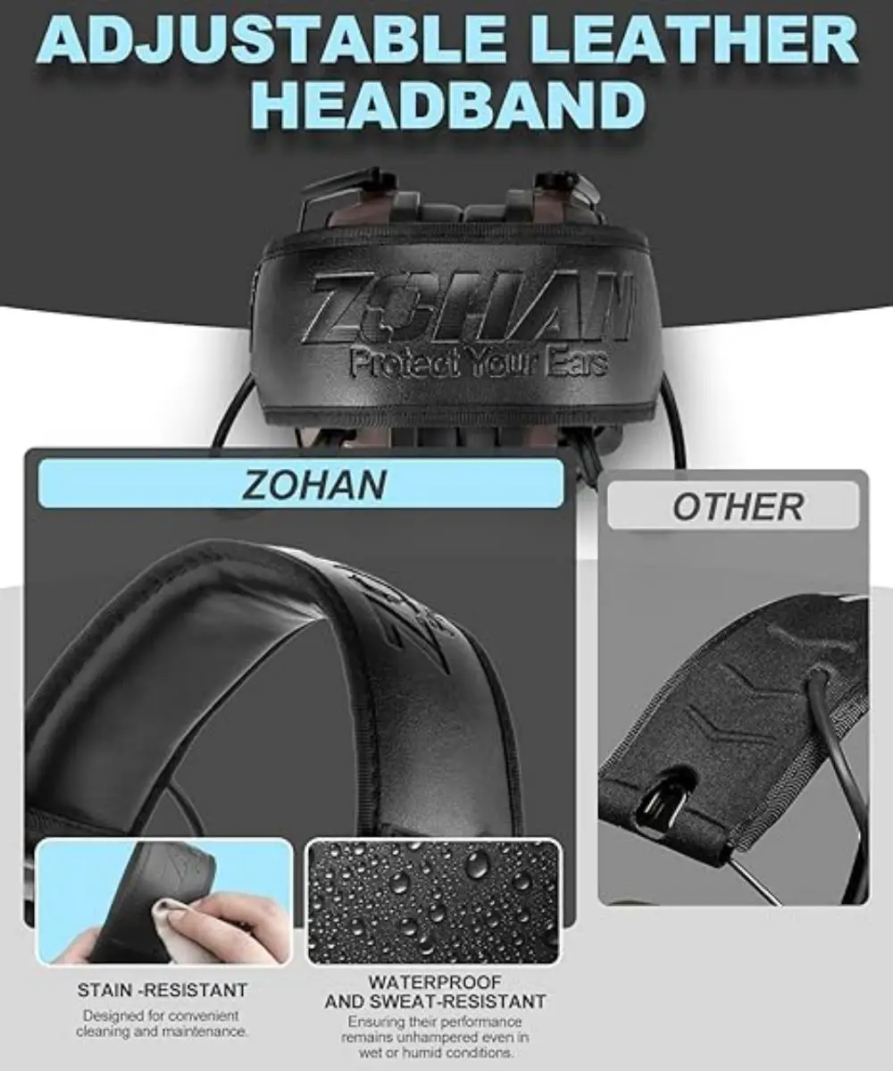 Zohan-電子射撃耳保護、アクティブ保護、ノイズリダクション、狩猟用ヘッドセット、頭蓋骨の音