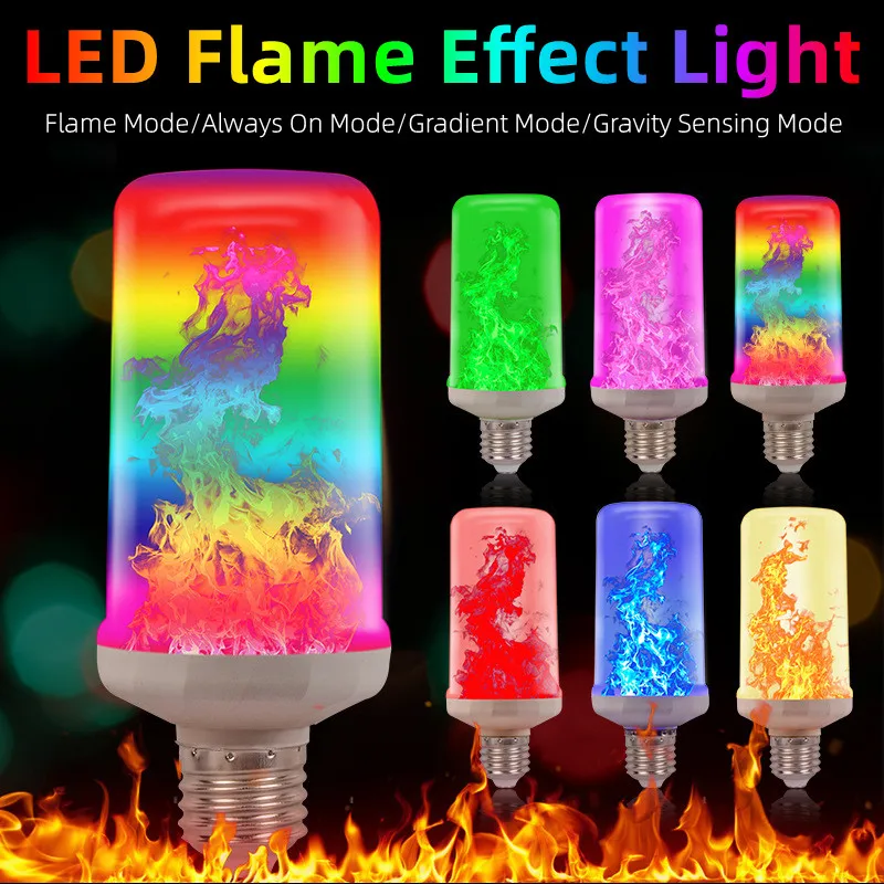 E27 Flame Lamp LED Fire Bulb E14 Flame Effect LED Light 3W 5W 7W Candle Light E26 Corn Bulb Dynamic Flickering Lighting 85-265V